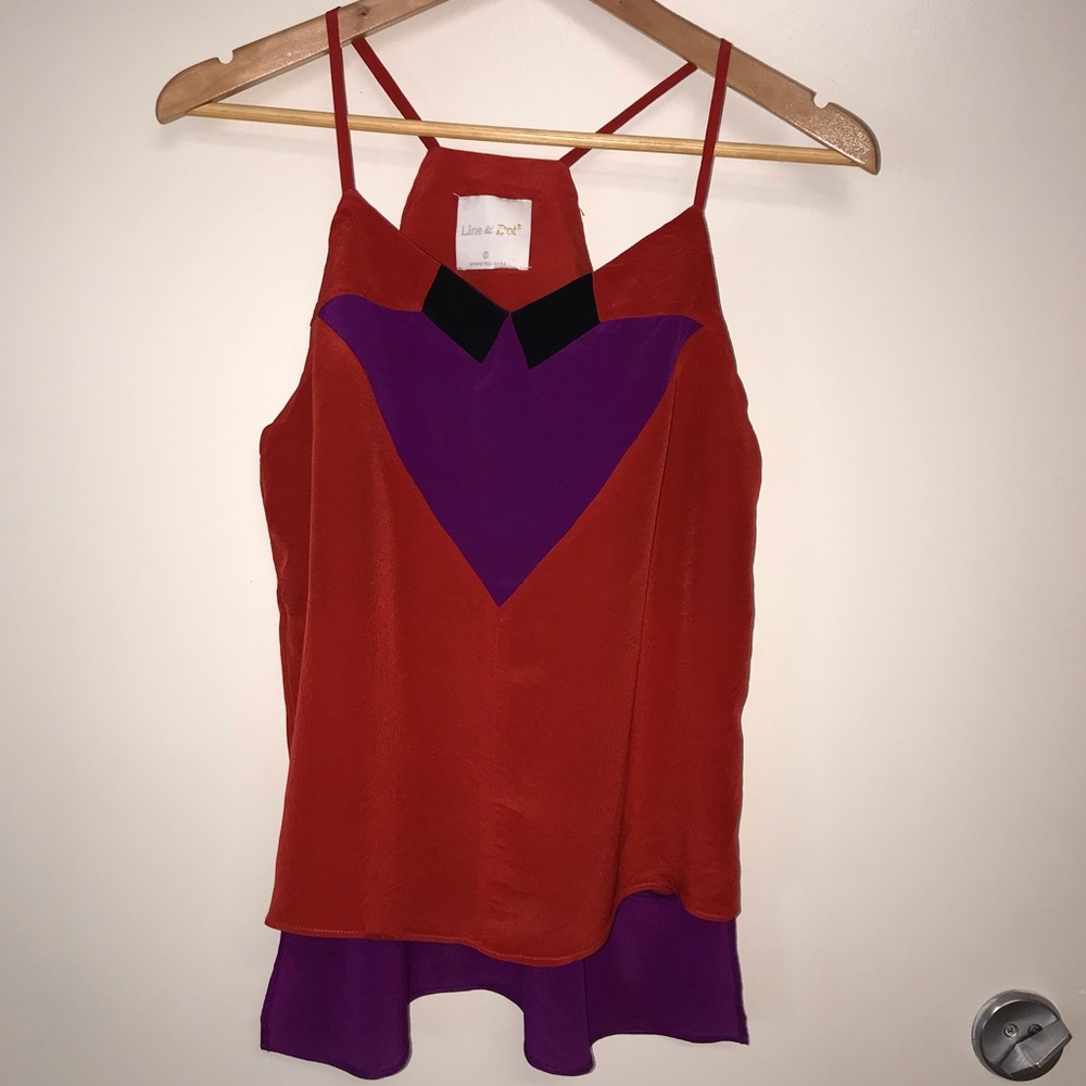 🌴3/$20 Line & Dot Tank Rust Purple Black